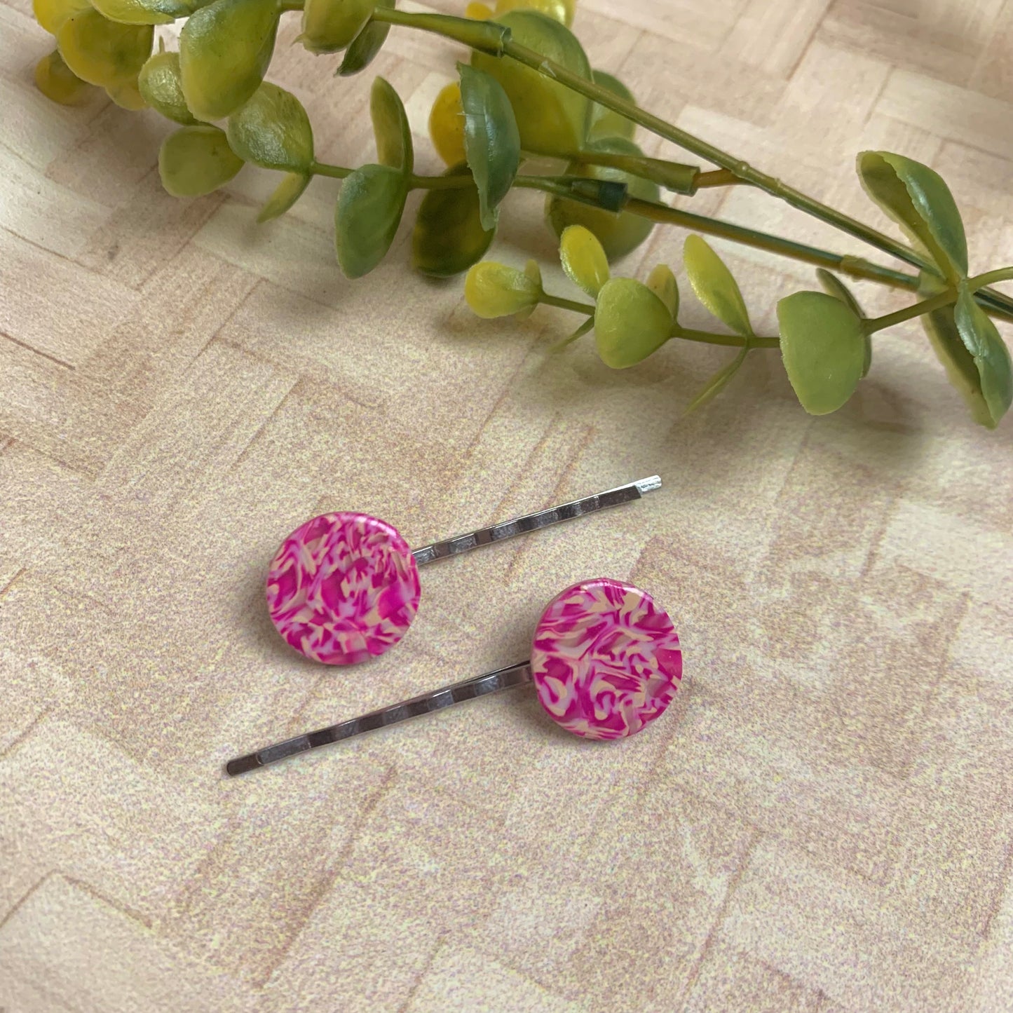 The Fuchsia Collection #19 Polymer Clay Bobby Pins