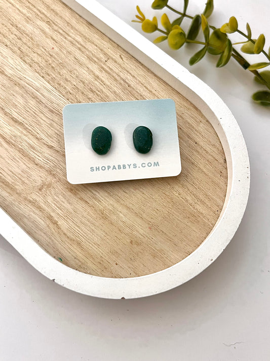 Emerald Oval Studs