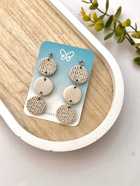 Cream Knit Dangles