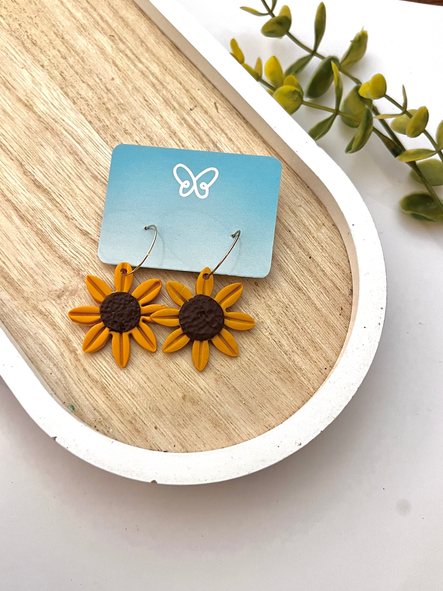 Sunflower Hoop Earrings