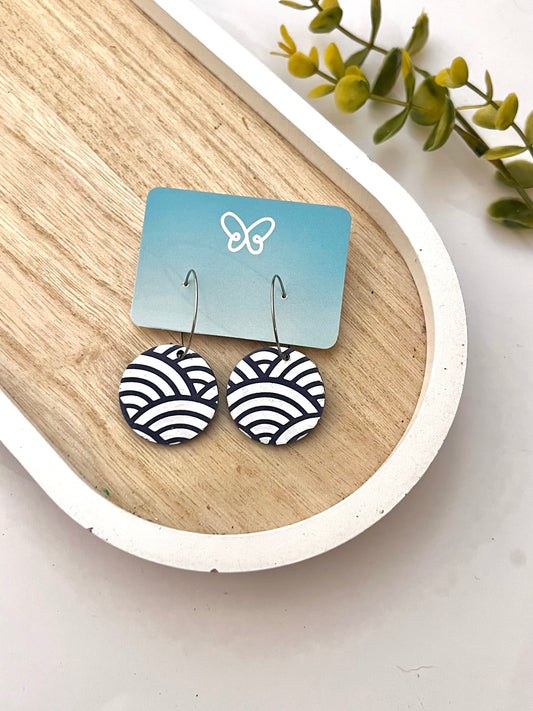 Circle Hoops Wavy Navy Collection #3